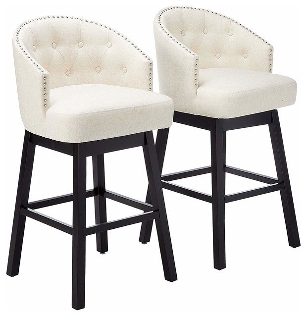 Abbyson Jonathan Tufted Upholstered Bar Stool