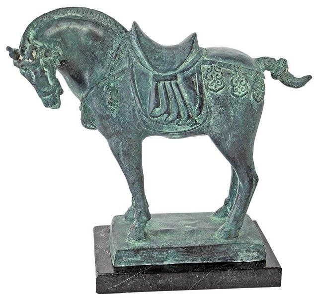 Tang Dynasty Horse Cast Bronze Statue Contemporary Garden Tang Dynasty Horse Cast Bronze Statue