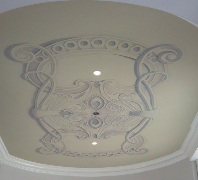 Custom  Art Nouveau Trompe L'oiel Ceiling eclectic