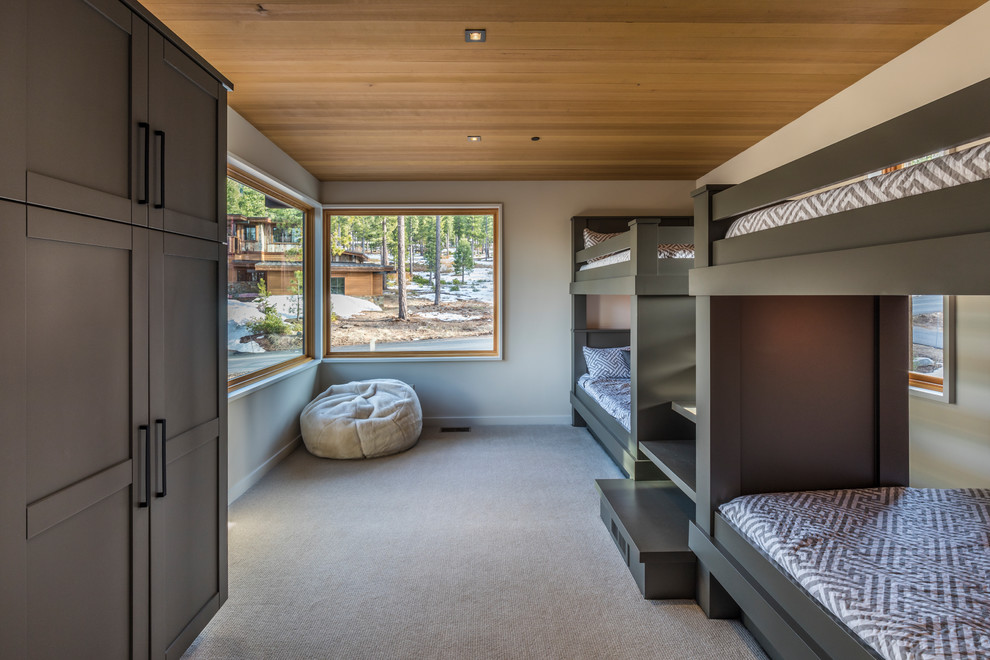 Photo of a contemporary bedroom in Sacramento.