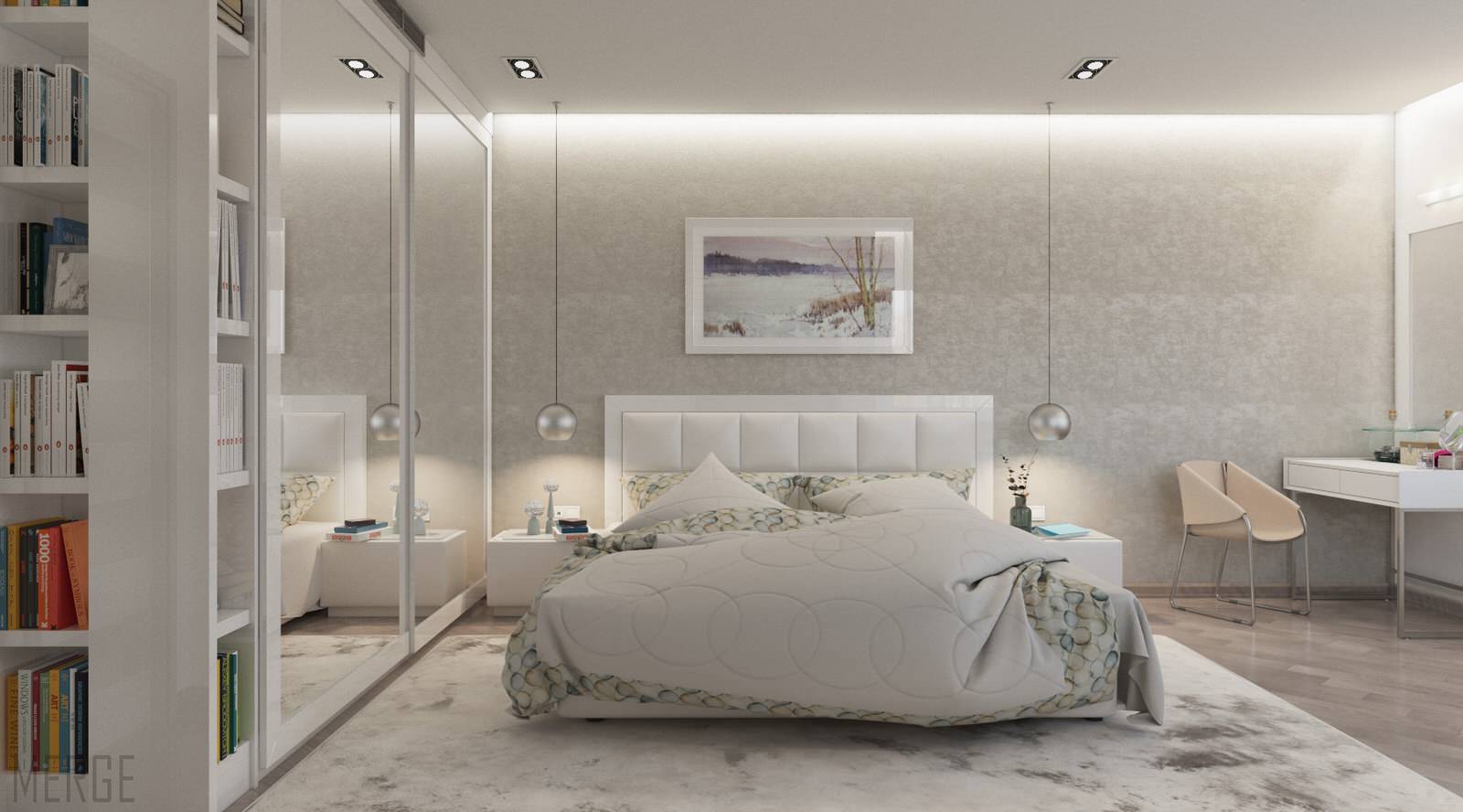 Минималистичная двухкомнатная квартира с видом на ЖД вокзал в Одессе 80м²