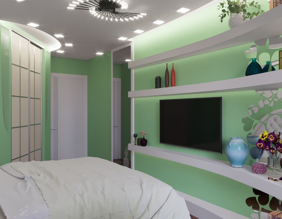 Экспресс-визуализация Спальня "Нежная Мята"