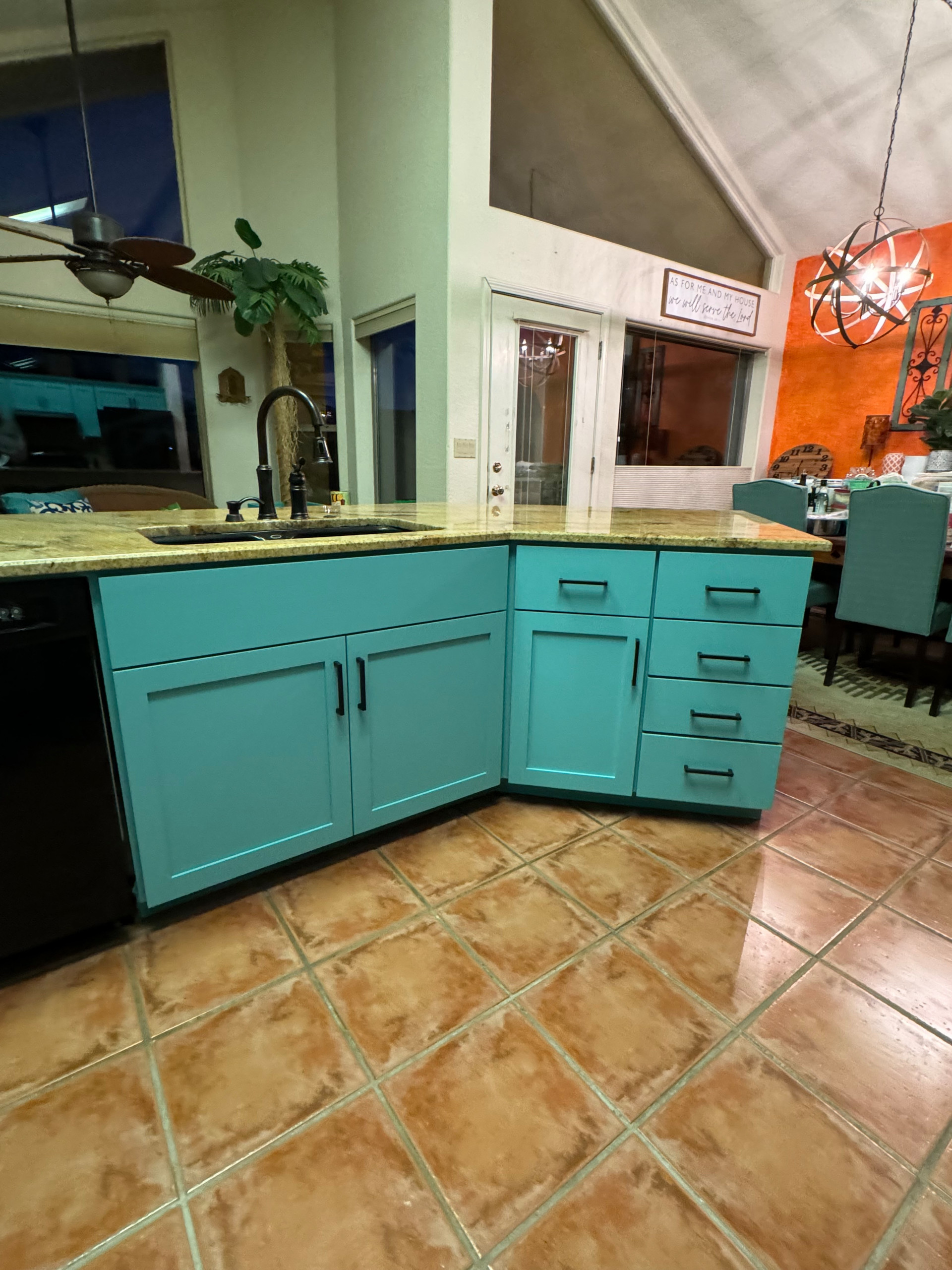 Teal Kitchen Cabinet Paint