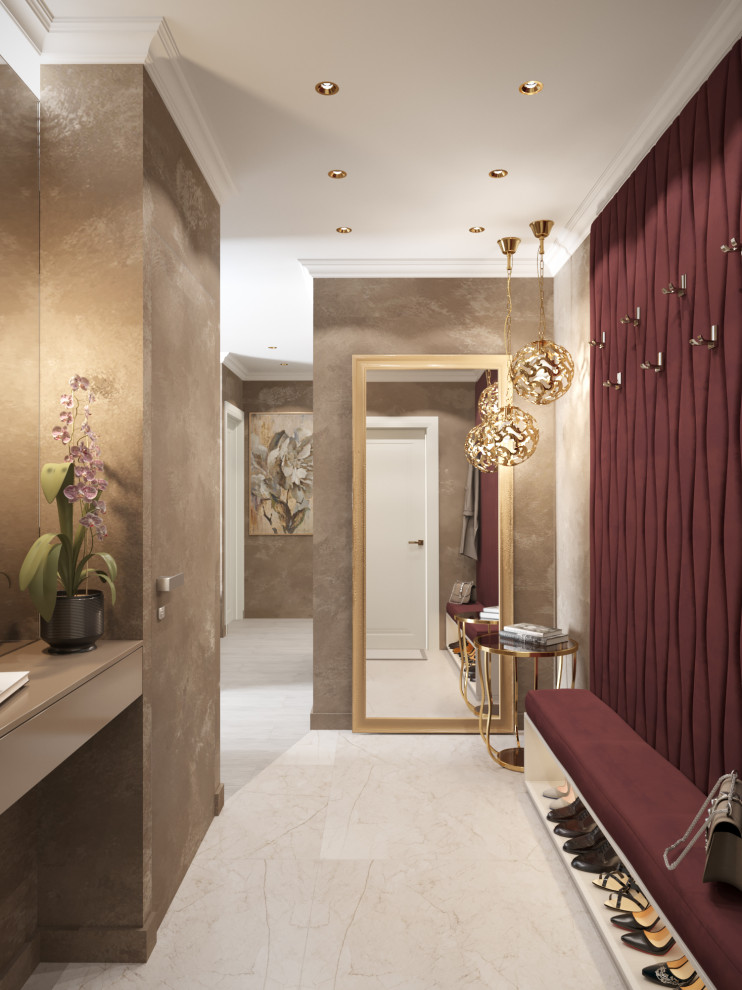 4-к квартира 105 м² в бардовых цветах