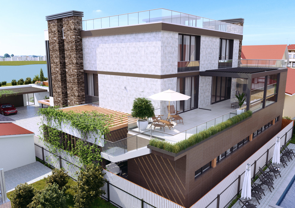 Проект частного дома с кафе и техническими помещениями в г. Сочи!