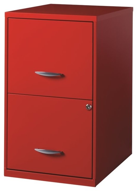 Hirsh Soho 18 In Deep 2 Drawer Smart File Cabinet In Red