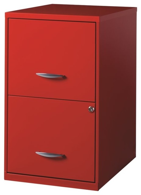 Hirsh Soho 18 In Deep 2 Drawer Smart File Cabinet Red Deep 2 Drawer Smart File Cabinet