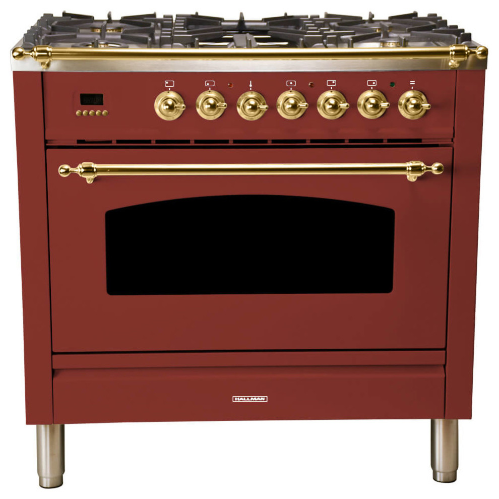 Single Oven Italian Gas Range, 36 Contemporary Gas Ranges And Electric Ranges by Hallman