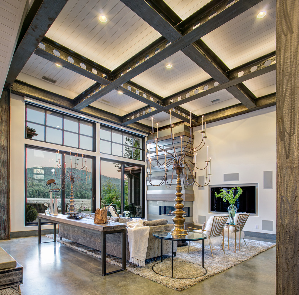 Custom River House - Contemporary - Living Room - Seattle - by Selle ...