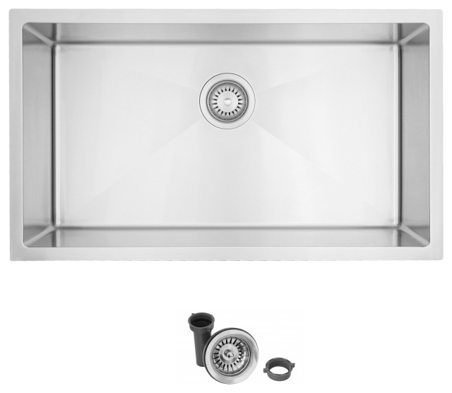 31"L x 18"W Stainless Steel Single Basin Undermount Kitchen Sink with Strainer