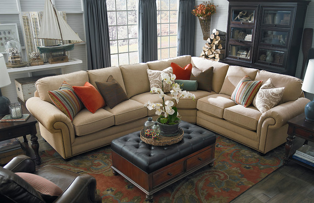 Hgtv Home Custom Upholstery Large L Shaped Sectional By Bassett
