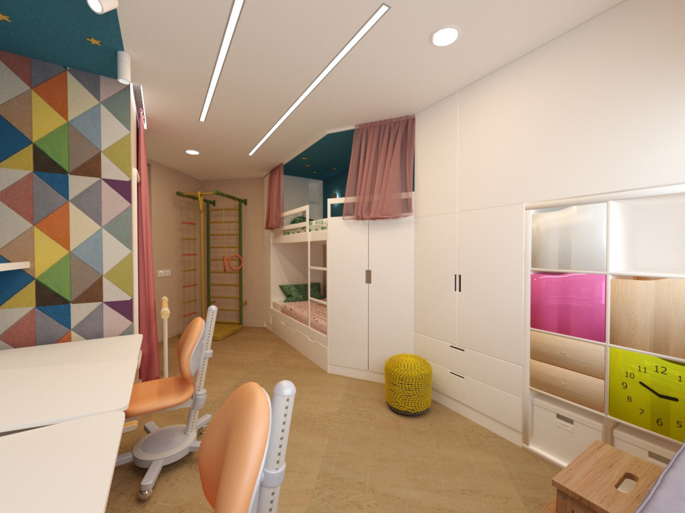 Четырехкомнатная квартира в современном стиле для творческой семьи.