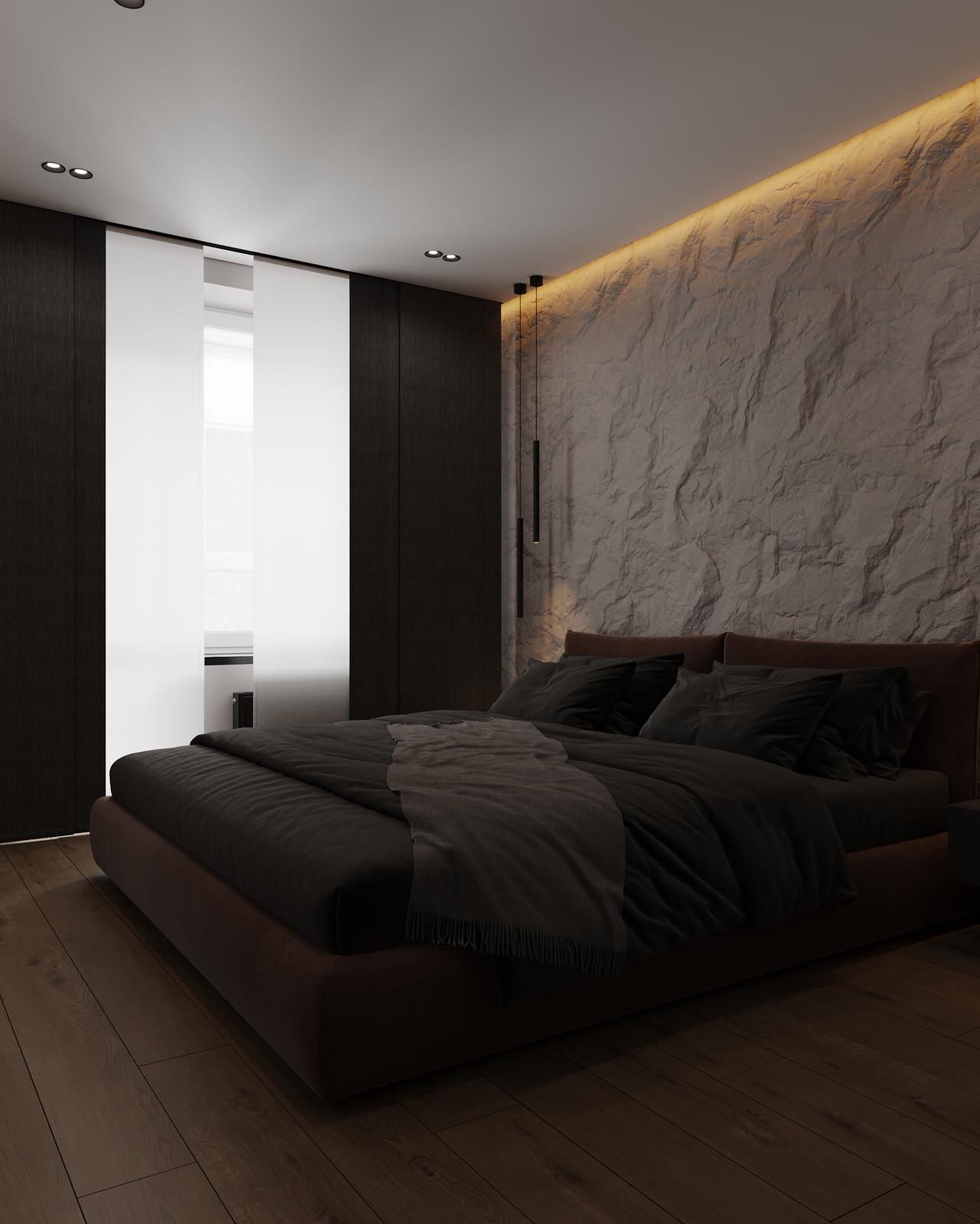 Спальня (трехкомнатная квартира в ЖК "Илмари", Пенза)