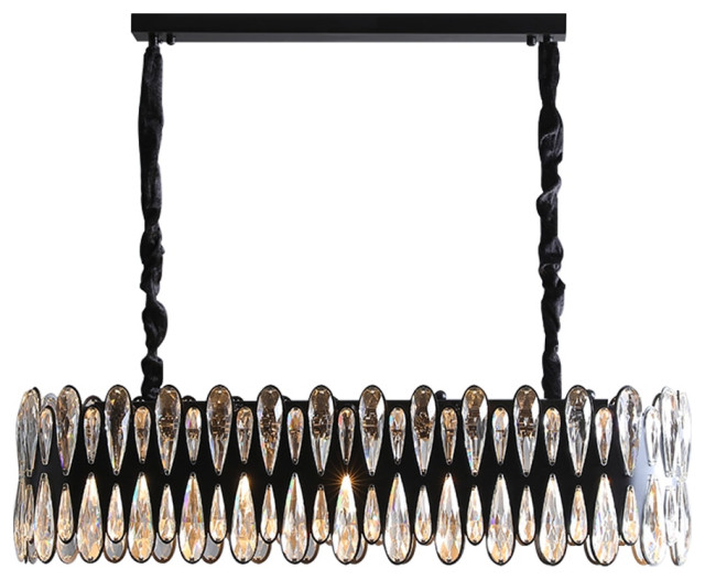 37" Luxury Crystal Kitchen Island Chandelier Contemporary Kitchen