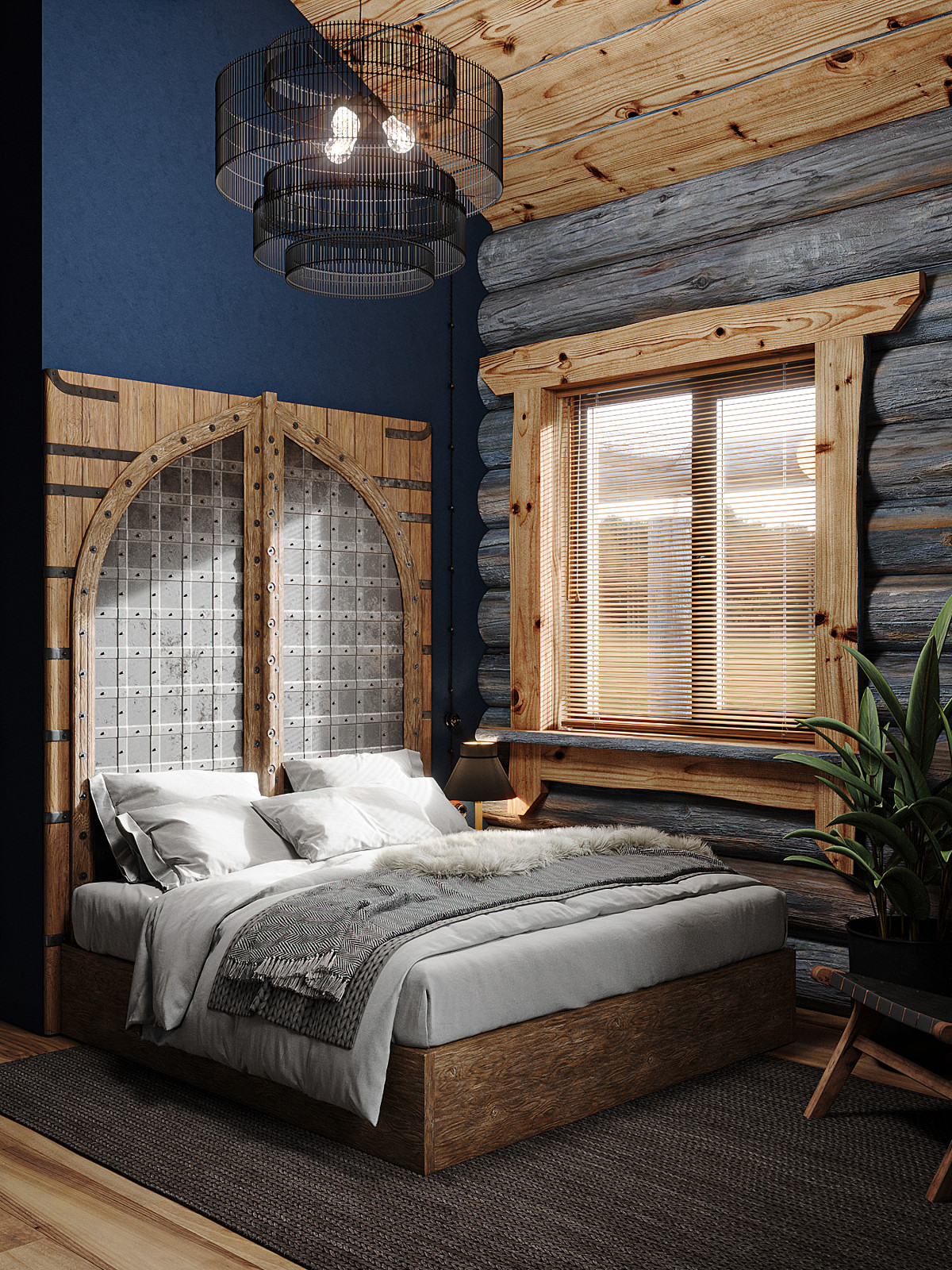 Дом из кело для рыбалки. Спальня