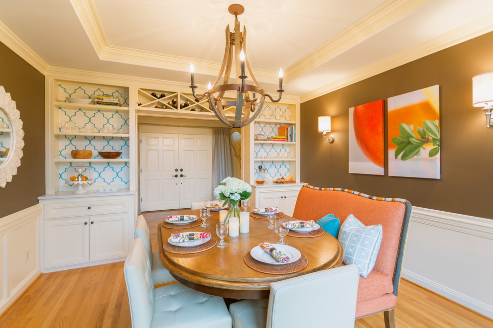 Example of a transitional dining room design in Seattle
