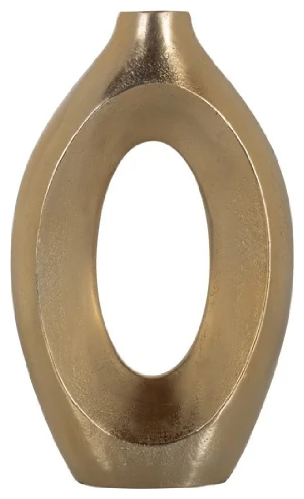 Brushed Gold Modern Vase OROA Alma, Large Contemporary Vases by