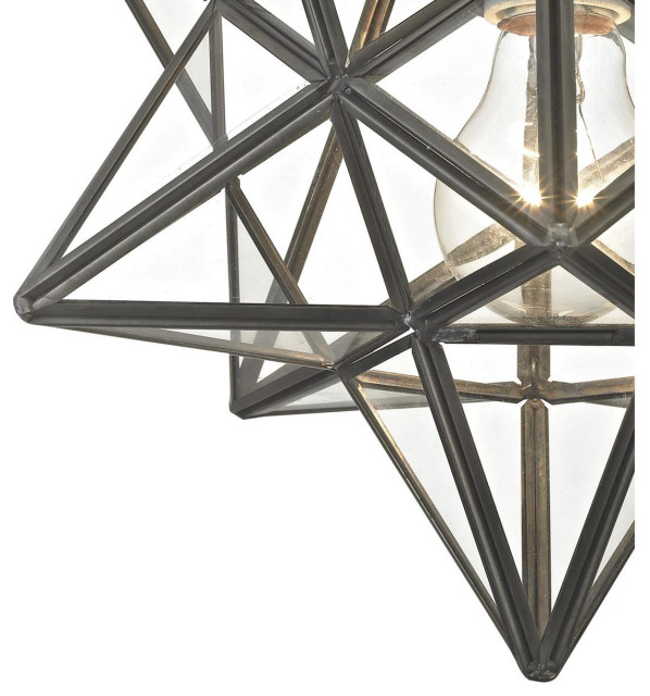 Moravian Star 1 Light Flush Mount, Oil Rubbed Bronze - Mediterranean ...