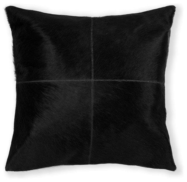 Torino Cowhide Pillow, White/Brown, 18