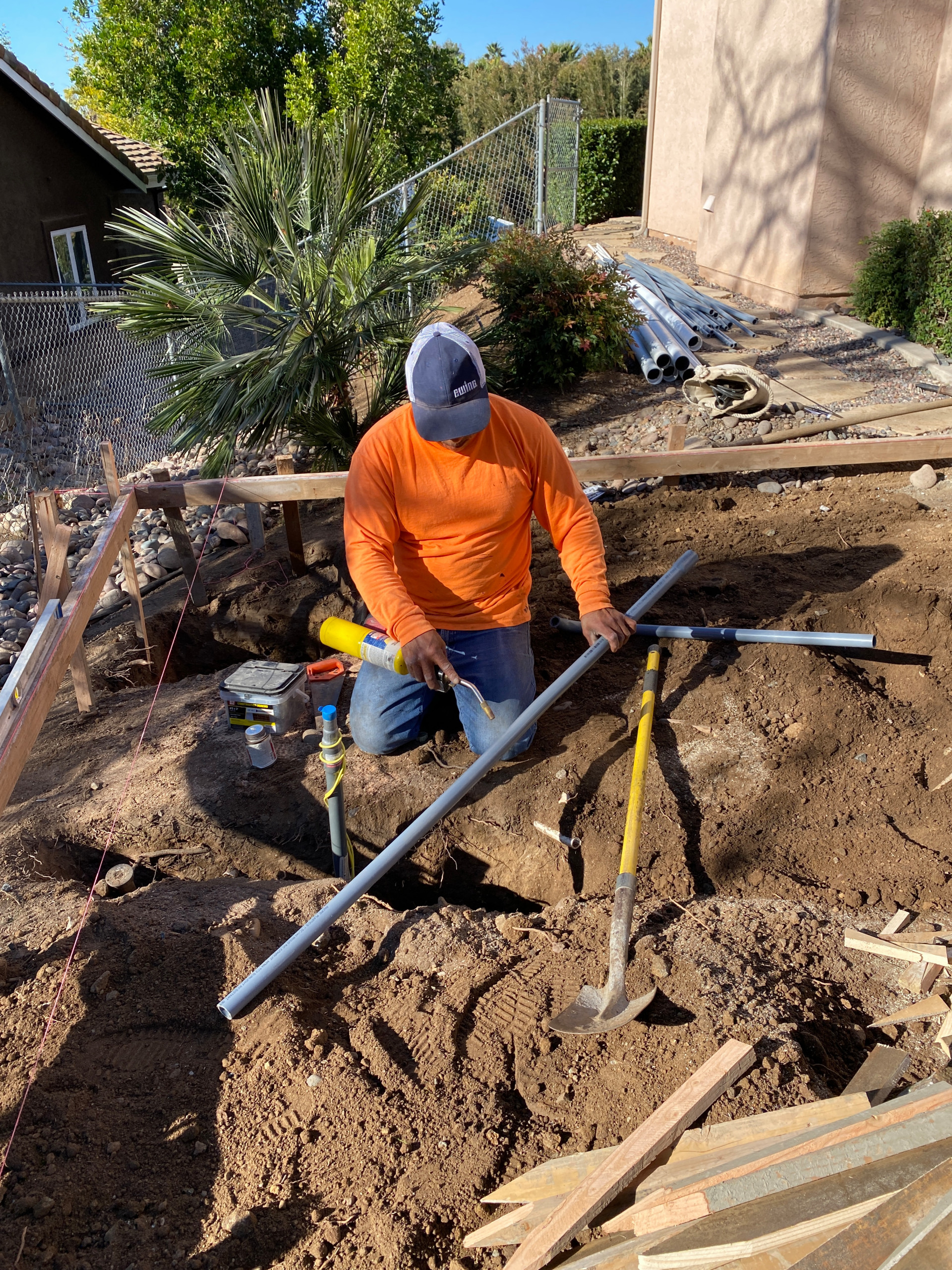 Installing Electrical Conduit for BBQ Island in El Cajon