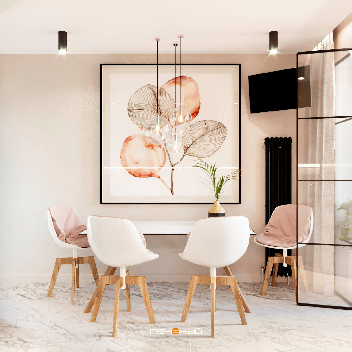 Современная трёшка с крутой гостиной и спальней