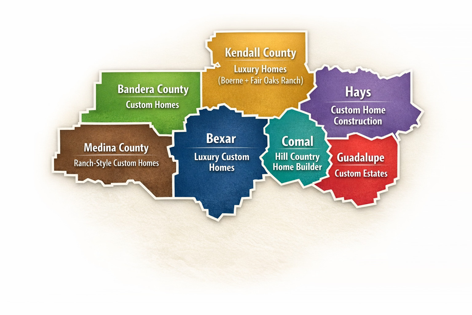 COUNTIES SERVED — BUILD-ON-YOUR-LOT LUXURY HOMES