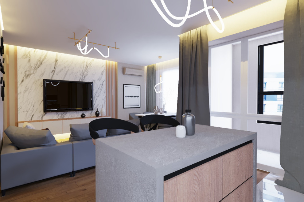 Гостиная в 2 комнатной квартире Ж.К. Континент