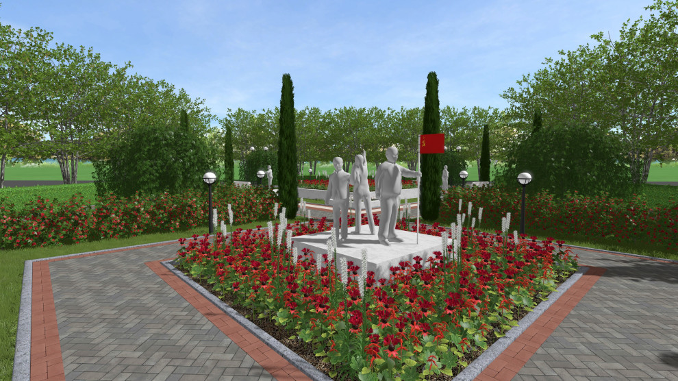 Комсомольский сквер в г.Жиздра, 2021