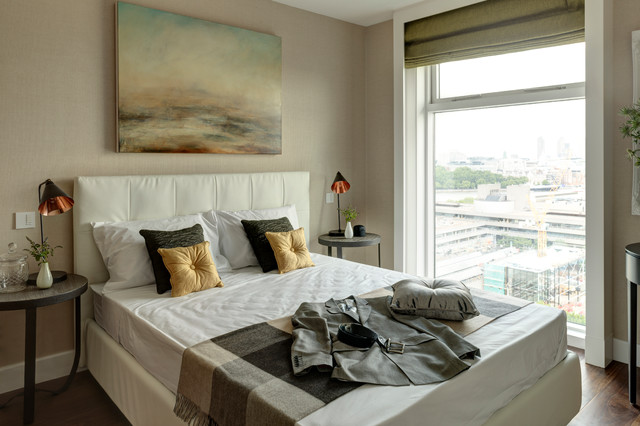 London Penthouse Apartment contemporary-bedroom