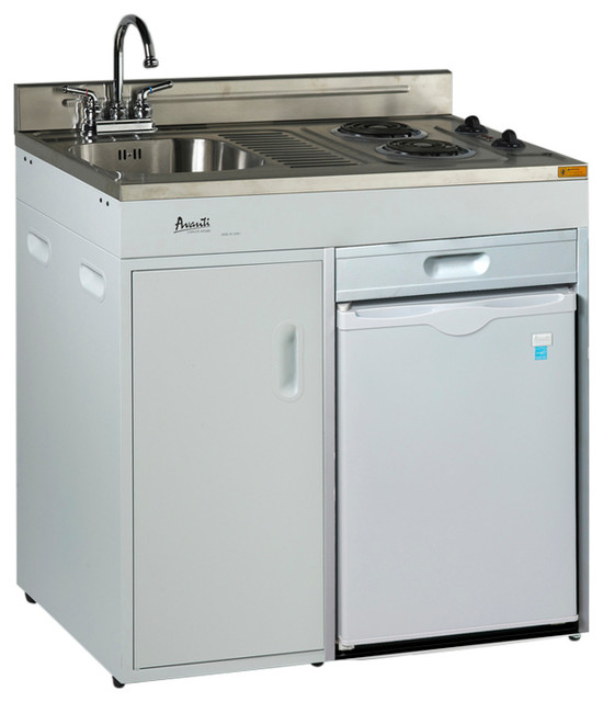 36" Energy Star Rated Complete Compact Kitchen Contemporary Gas