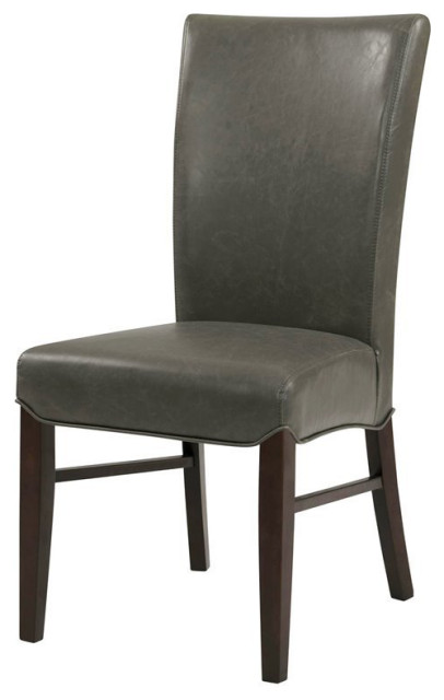New Pacific Direct Milton 19.5" Bonded Leather Chair in Gray (Set of 2)