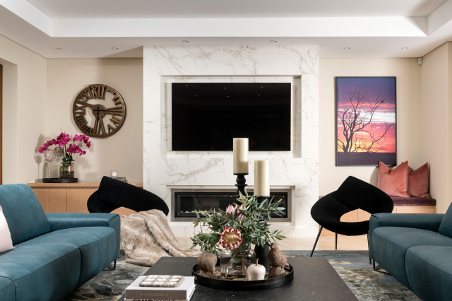 Pre and Post Construction - Lesmurdie contemporary-living-room