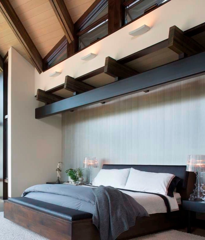 Design ideas for a contemporary bedroom in Denver.