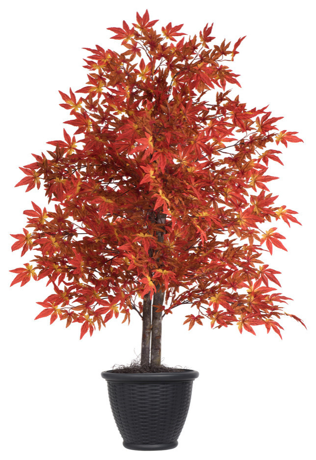Vickerman Artificial Orange Maple Series, 4' Artificial Plants And