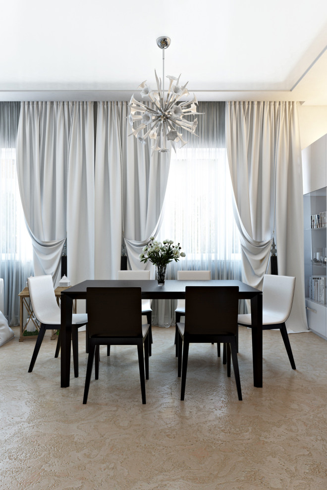 Дизайн гостиной и кухни в коттедже в современном стиле