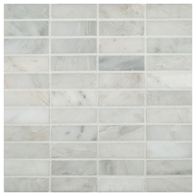 Arabeo Carrara 1x3 Honed Marble Mosaic In 12 X Sheet Arabeo Carrara 1x3 Honed Marble Mosaic In 12 X Sheet Full