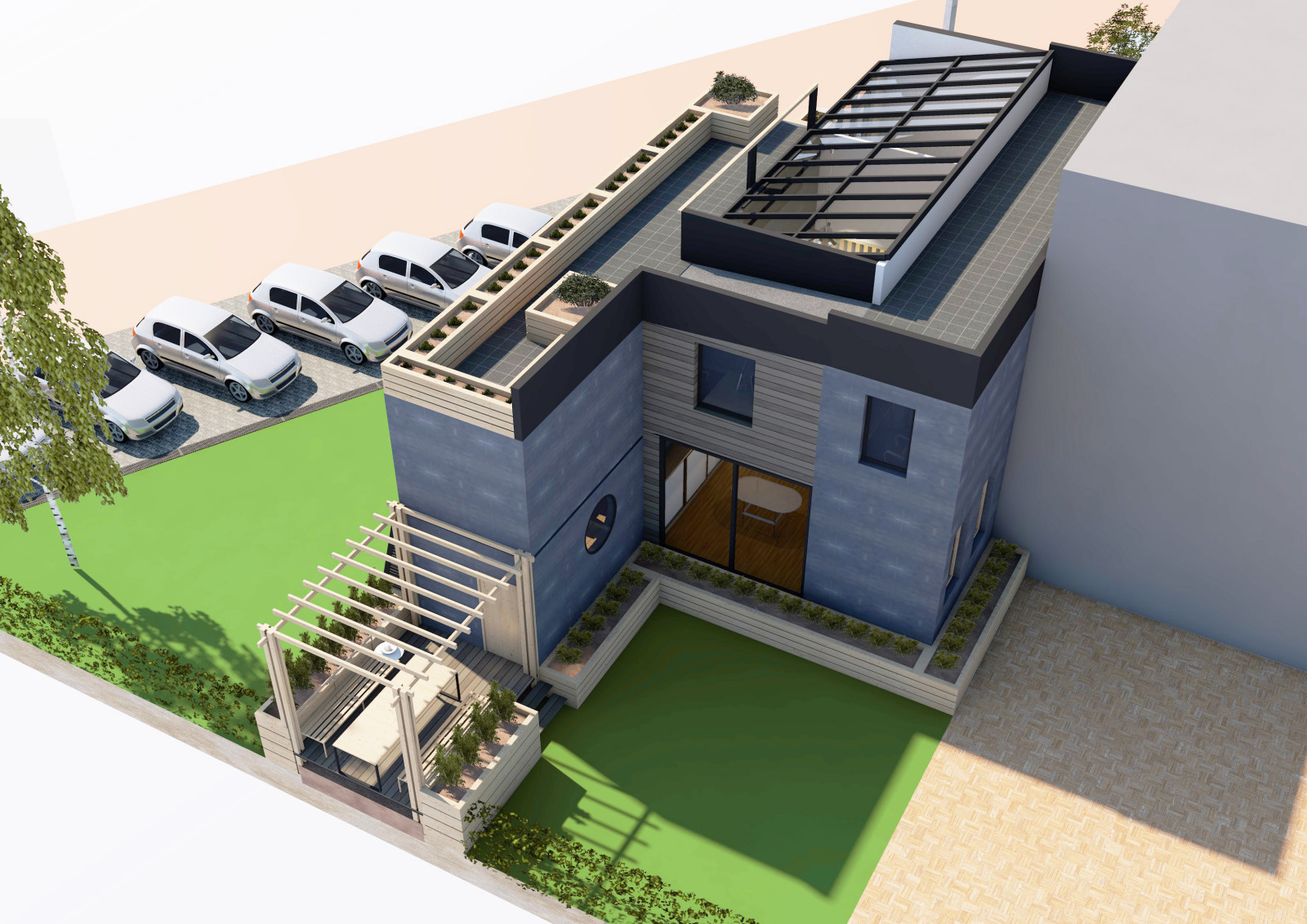 Эскизный проект офиса из контейнеров