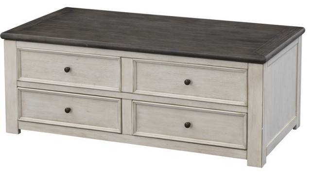 St. Claire Cream 2-Drawer Lift Top Cocktail Table