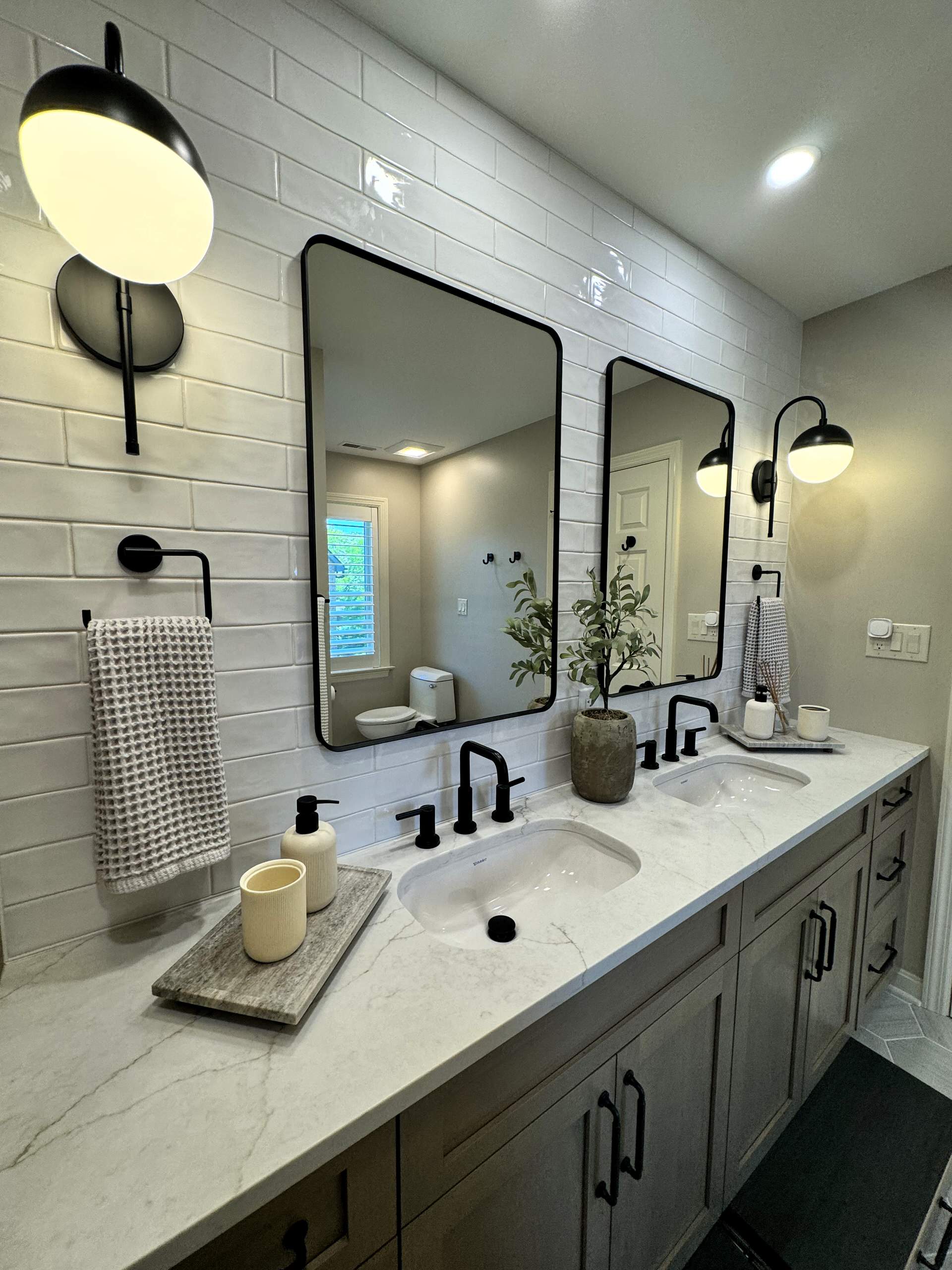 Elegant Rustic Luxe Bathroom renovation.
