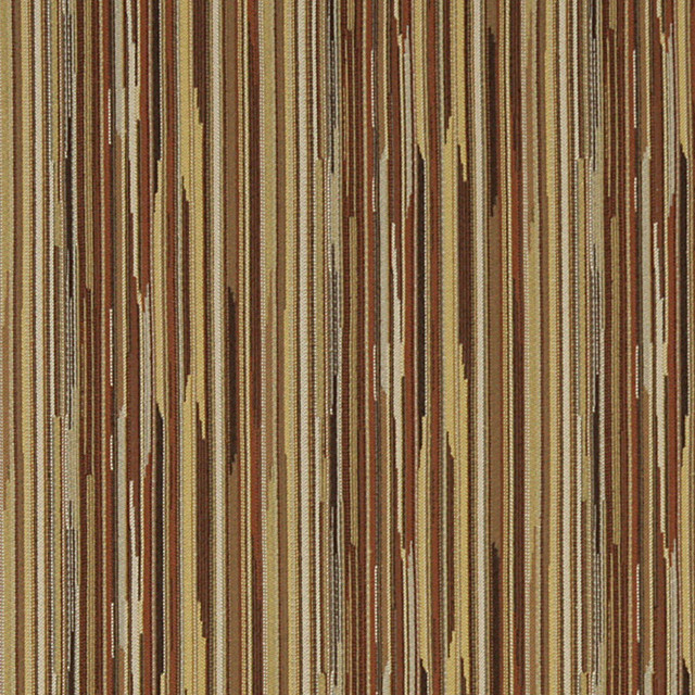 Gold Orange And Rust Abstract Striped Contract Upholstery Fabric By The Yard