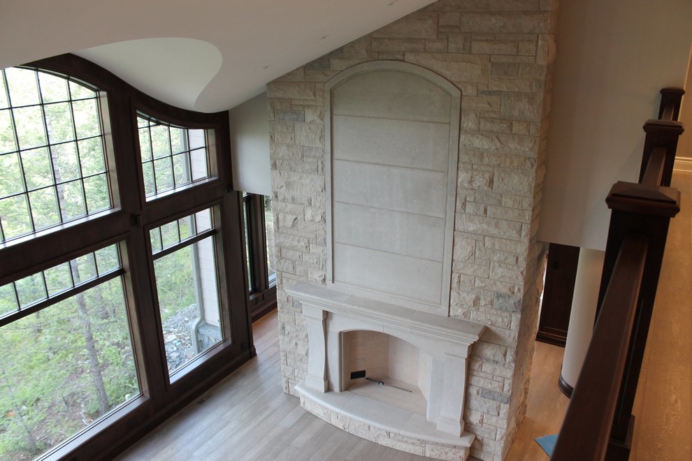 Transitional home design photo in Calgary
