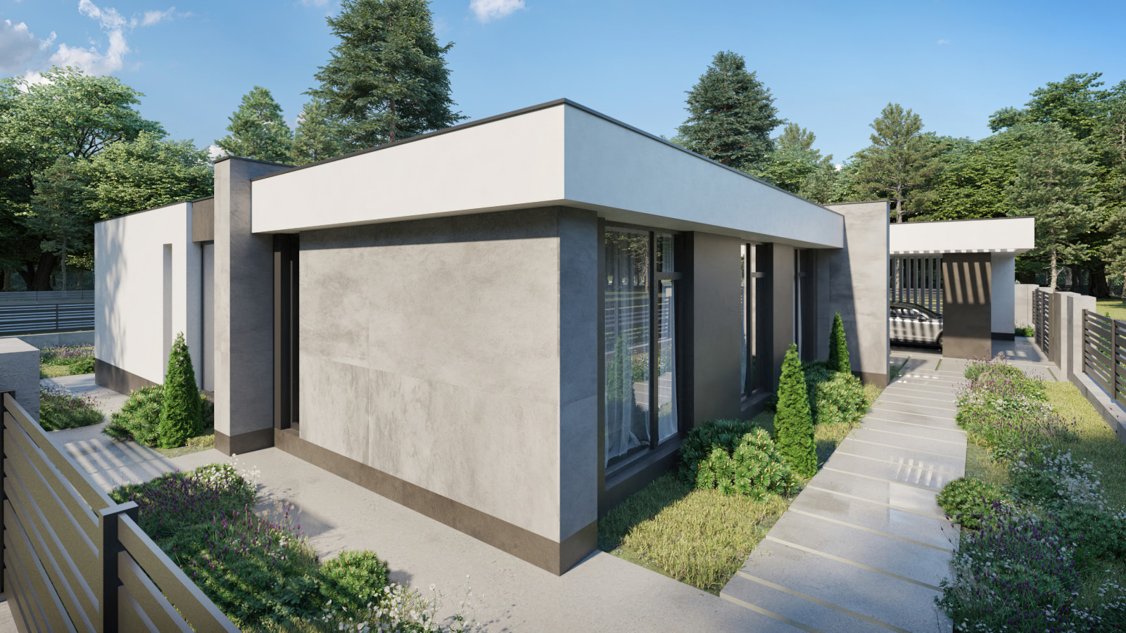 Проект индивидуального жилого дома и бани в КП "Цветочный"