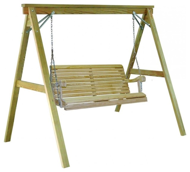 Pine Porch Swing Stand Craftsman, Outdoor Porch Swings With Stand