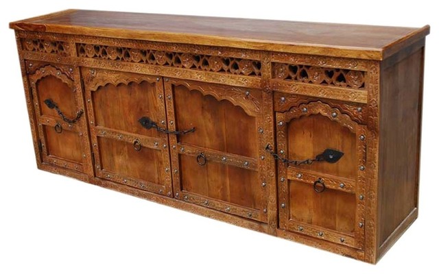 Ontario Hand Carved Solid Wood Extra Long Buffet Cabinet