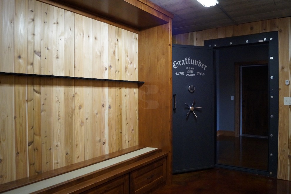 Basement - mid-sized rustic basement idea in Minneapolis