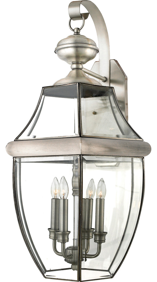 Quoizel NY8339P Newbury 4 Light Outdoor Wall Sconce in Pewter