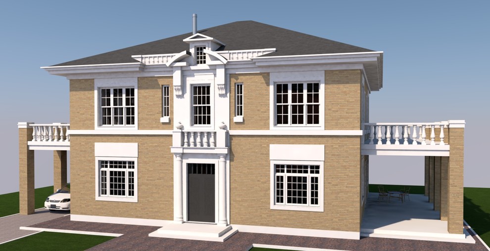 Коттедж с балконами