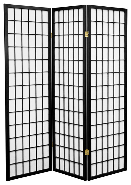 Tall Window Pane Shoji Screen White 3 Panels Oriental Furniture 5 ft