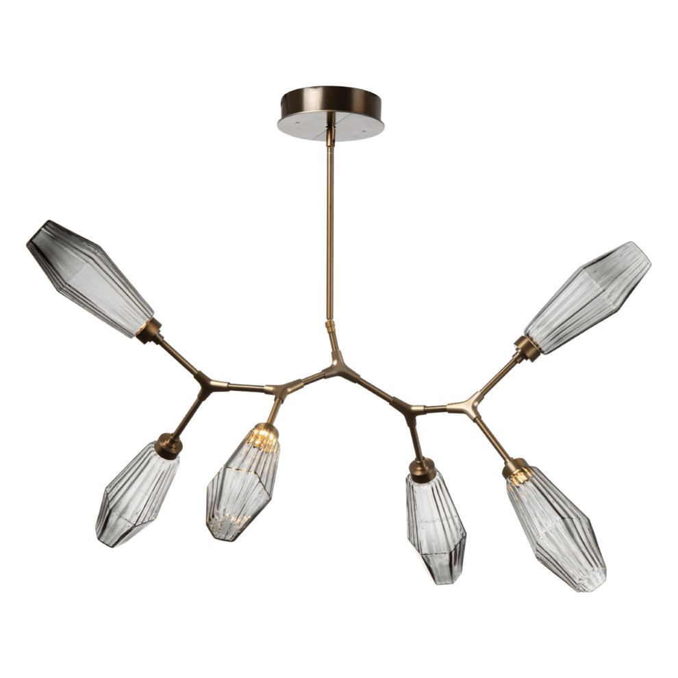 Aalto Modern Branch 6-Piece, Flat Bronze, Optic Rib Amber