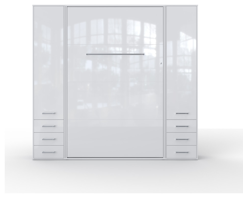 Contempo Vertical Wall Bed, Queen Size with 2 Contemporary